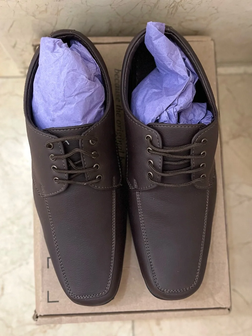 Men's Brown Lace-Up Derby Shoes – Sleek Formal Comfort